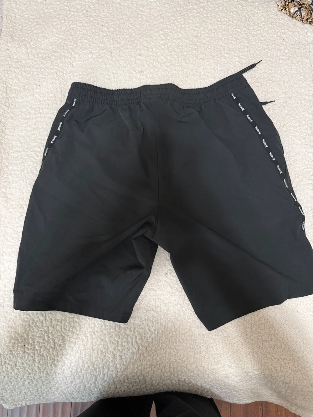 Hurley Black Athletic Shorts with Iridescent Logo